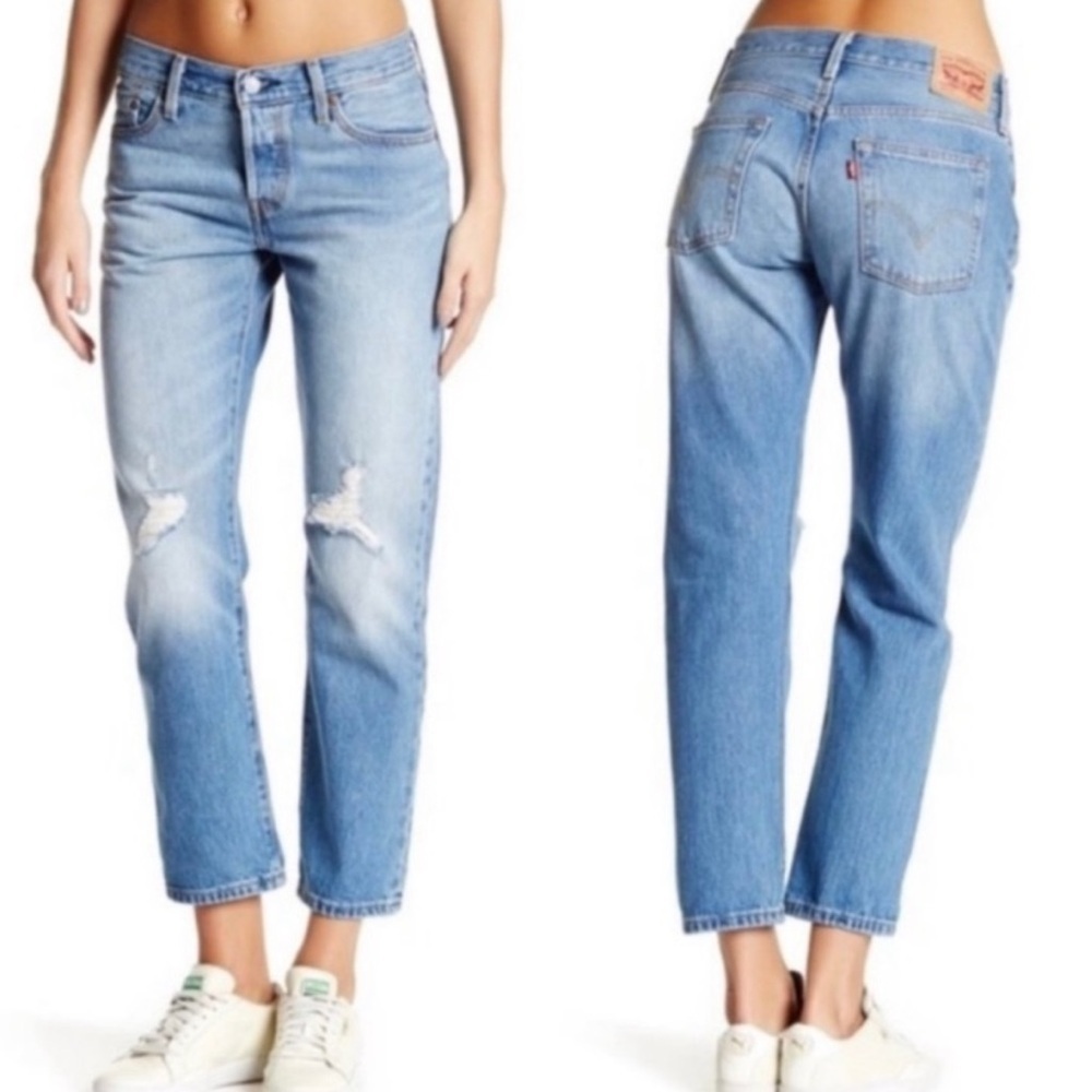 Levi’s Women’s 501 CT Jeans Morning Haze Mid Rise Cotton Denim Size 29 Taper Leg